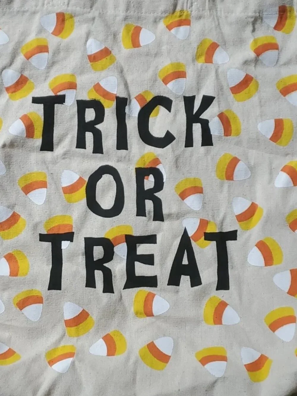 Spirit of Halloween Trick or Treat Candy Corn Canvas Tote Bag